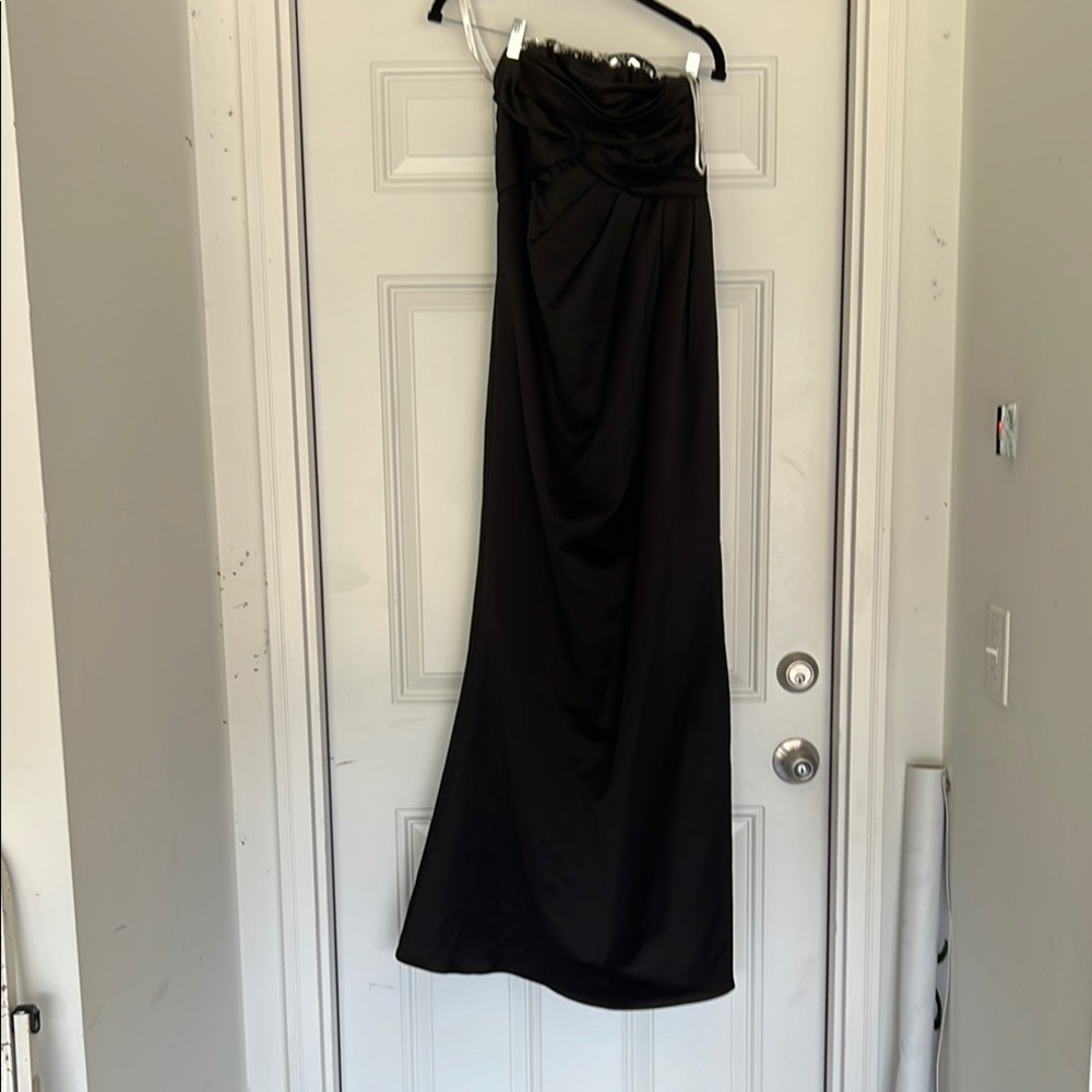 David's Bridal Black Strapless Dress